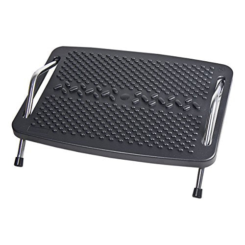 Foot Rest with Metal Support, Ergonomic Design, Comfortable Massage Function, Tilt Angle Slides
