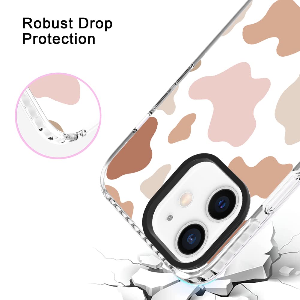 Ook Compatible With Iphone 12 & Iphone 12 Pro Case Cute Cow Print Fashion Slim Lightweight Camera Protective Soft Flexible Tpu R