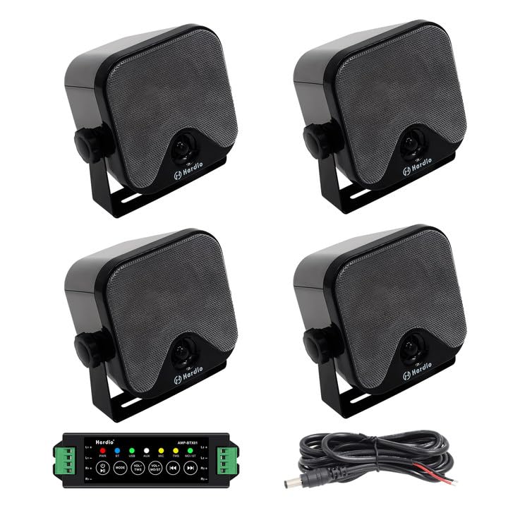 Herdio 4 Inch 240W Boat Marine Bluetooth Speakers Waterproof Outdoor Speakers for Golf Cart ATV UTV RZR Camper Tractor Boat Truc