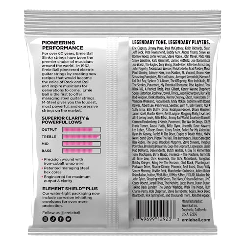 Ernie Ball Super Slinky M Steel Electric Guitar Strings, 9 42 Gauge (P02923)