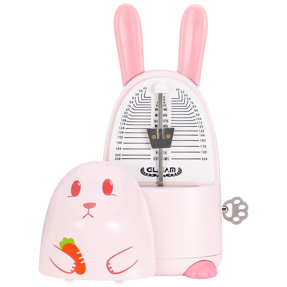 Easy Control Cute Cartoon Kids Mechanical Metronome For Piano Drum Guitar Violin Ukulele With Bell, Pink Rabbit