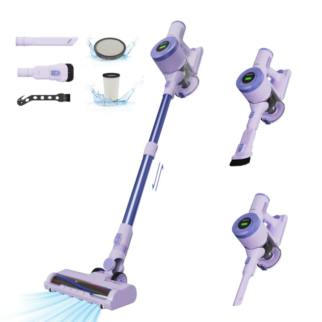 BUTY BULU Cordless Stick Vacuum Cleaner, 30KPa Handheld 2200mAh Rechargeable Battery Lightweight Small Vac Electirc Broom, 40Min