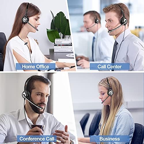 Wantek Cisco Phone Headset With Microphone Noise Cancelling & Mute Switch, Rj9 Telephone Headsets Compatible With Cisco Office L