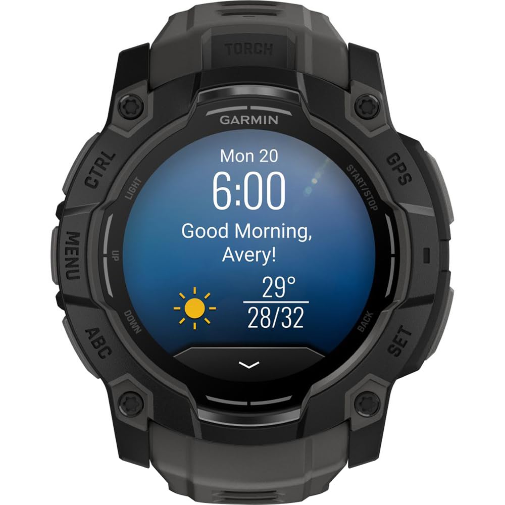 Garmin Instinct 3-50 Mm Outdoor Gps Smartwatch, Amoled, Black With Black Band 010-03020-00 Bundle With Deco Essentials Screen Pr