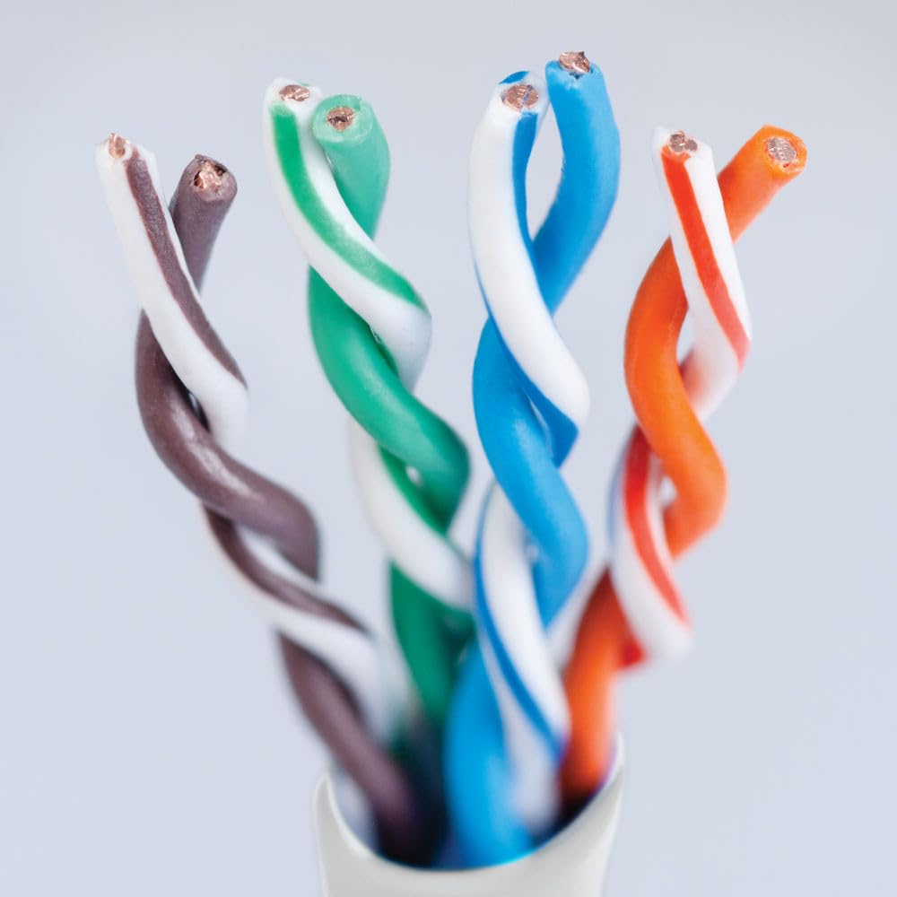 ICC Cat6 CMR Riser 1000ft   UTP 23AWG, 100% Solid Pure Copper, Unshielded, Bulk Ethernet Cable, PoE++, 500MHz, Reelex Pull Box, UL Certified, RoHS, TAA and NEC Compliant, White