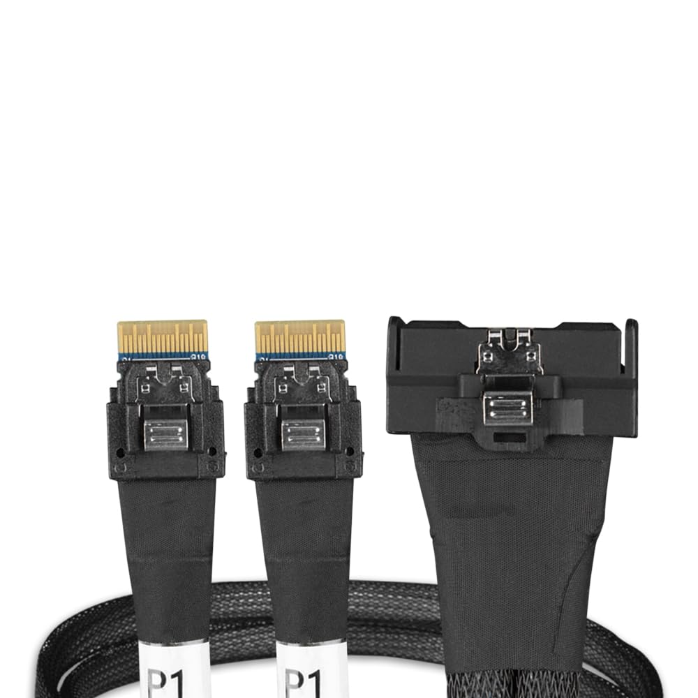 ICY DOCK CB MB310LB 0.5M MCIO 8i SFFTA1016 to 2x SlimSAS 4i SFF8654 Cable