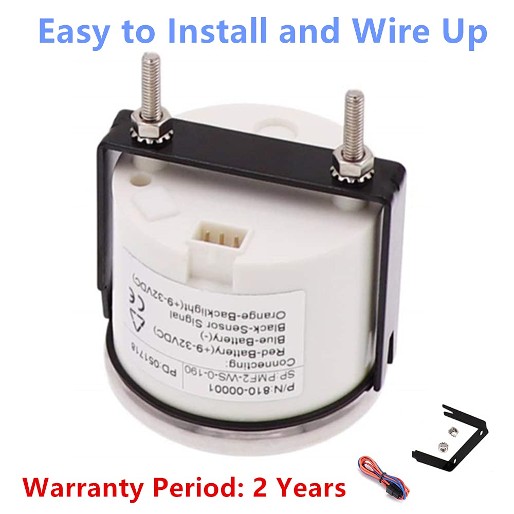 Aoditeck 240-33Ohm Black Marine Fuel Gauge For Boat Gas Gauge Fuel Level Gauge For Car Truck Vehicle Diesel Automotive Replaceme