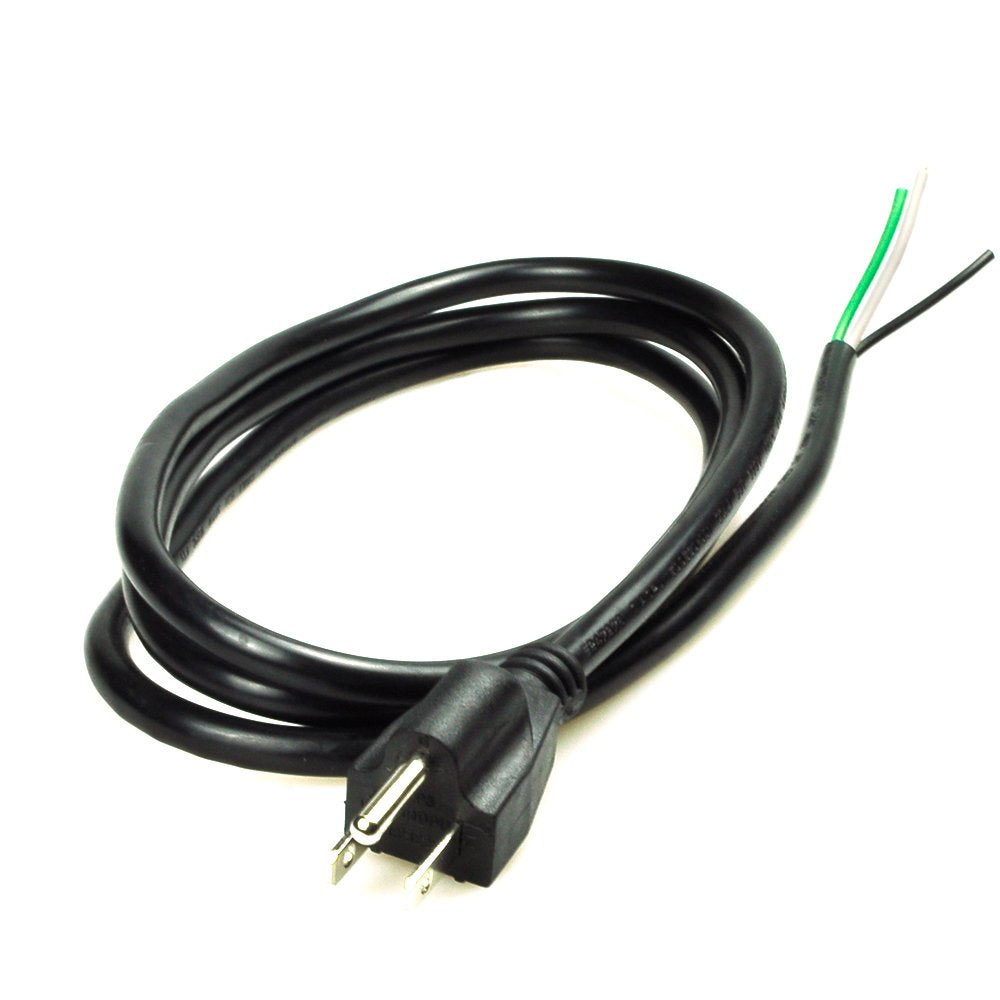 Pinfox 6Ft 18 Gauge 3 Prong Heavy Duty Replacement Power Supply Cord Cable 110V 115V 120V Pigtail For Universal Ac Appliance, Ne