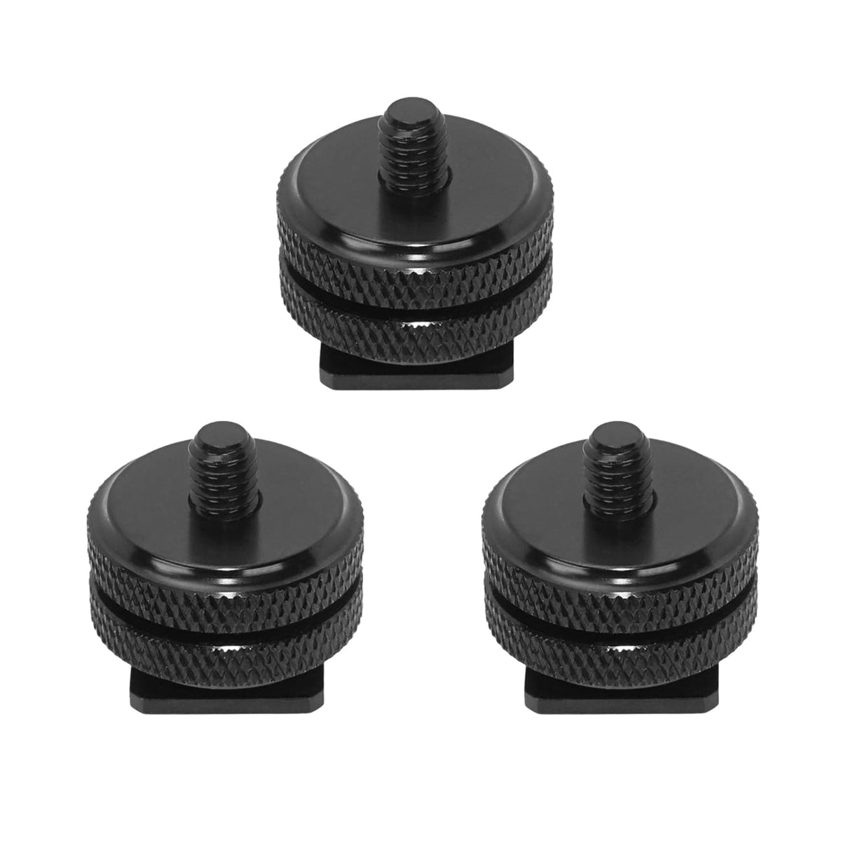 Sioti Camera Hot Shoe Adpater Mount, 3Packs, Aluminium Alloy, Oxidation Treatmen, Compatiable With General Camera Cool Shoe Mount
