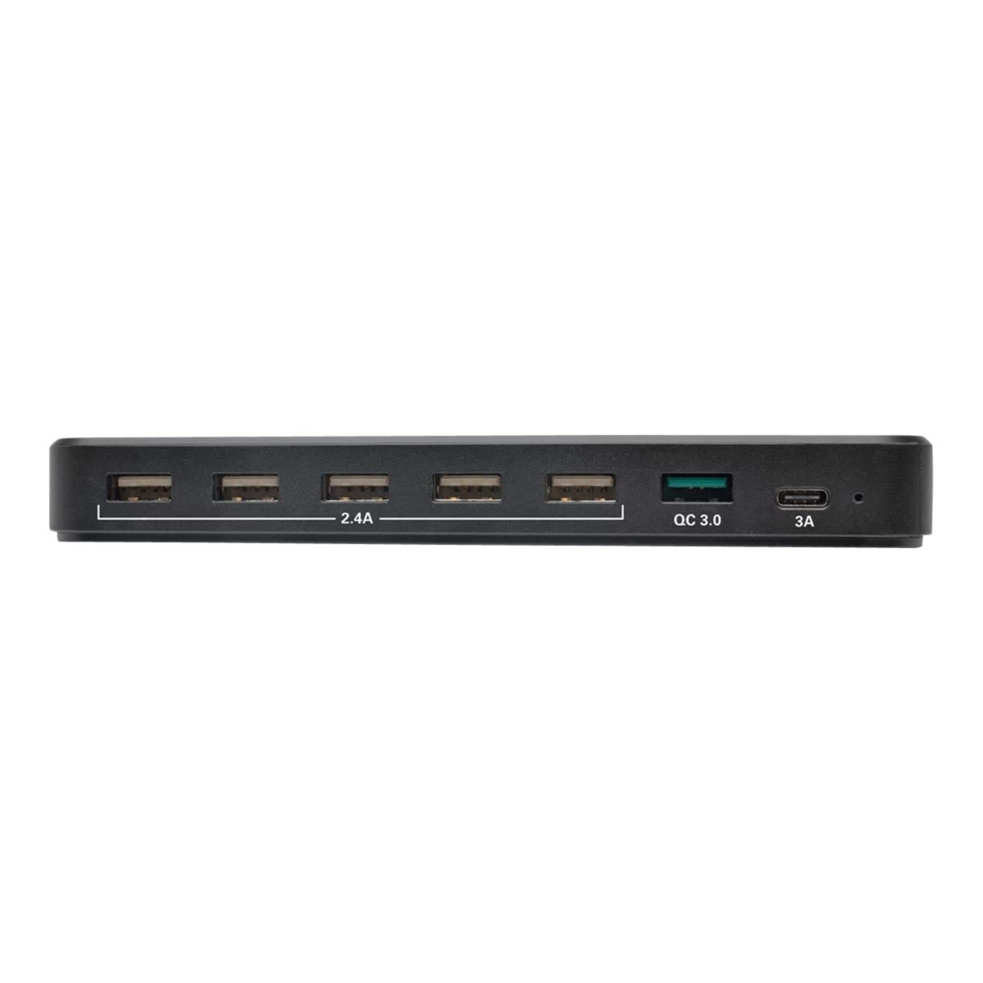 Tripp Lite 7-Port USB Charging Station Hub Quick Charge 3.0, USB-C, Storage, 6.6 x 4.9 x 2.6 (U280-007-CQC-ST)