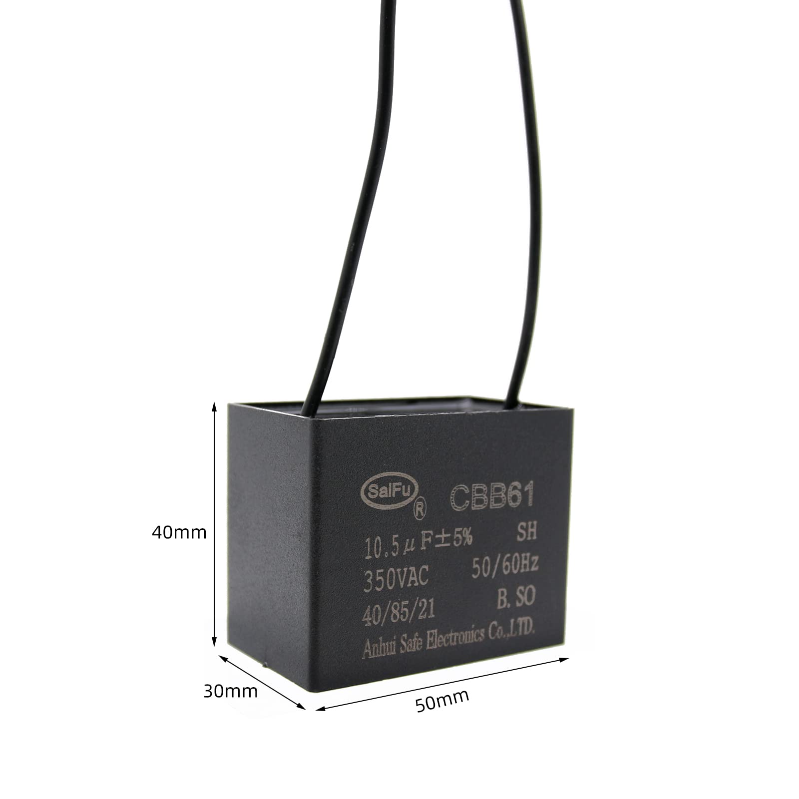 Akzytue Cbb61 Capacitor 10.5Uf 350V Ac Ceiling Fan 2 Wire 50/60Hz For Starting Electric Fan Generator Pump Motor