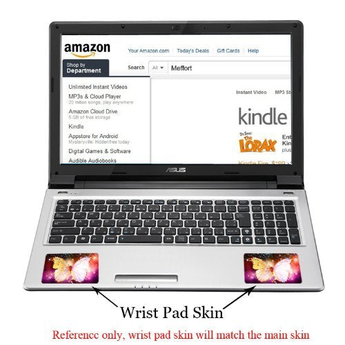 Meffort Inc 17 17.3 Inch Laptop Notebook Skin Sticker Cover Art Decal (Included 2 Wrist Pad)   Skull Head