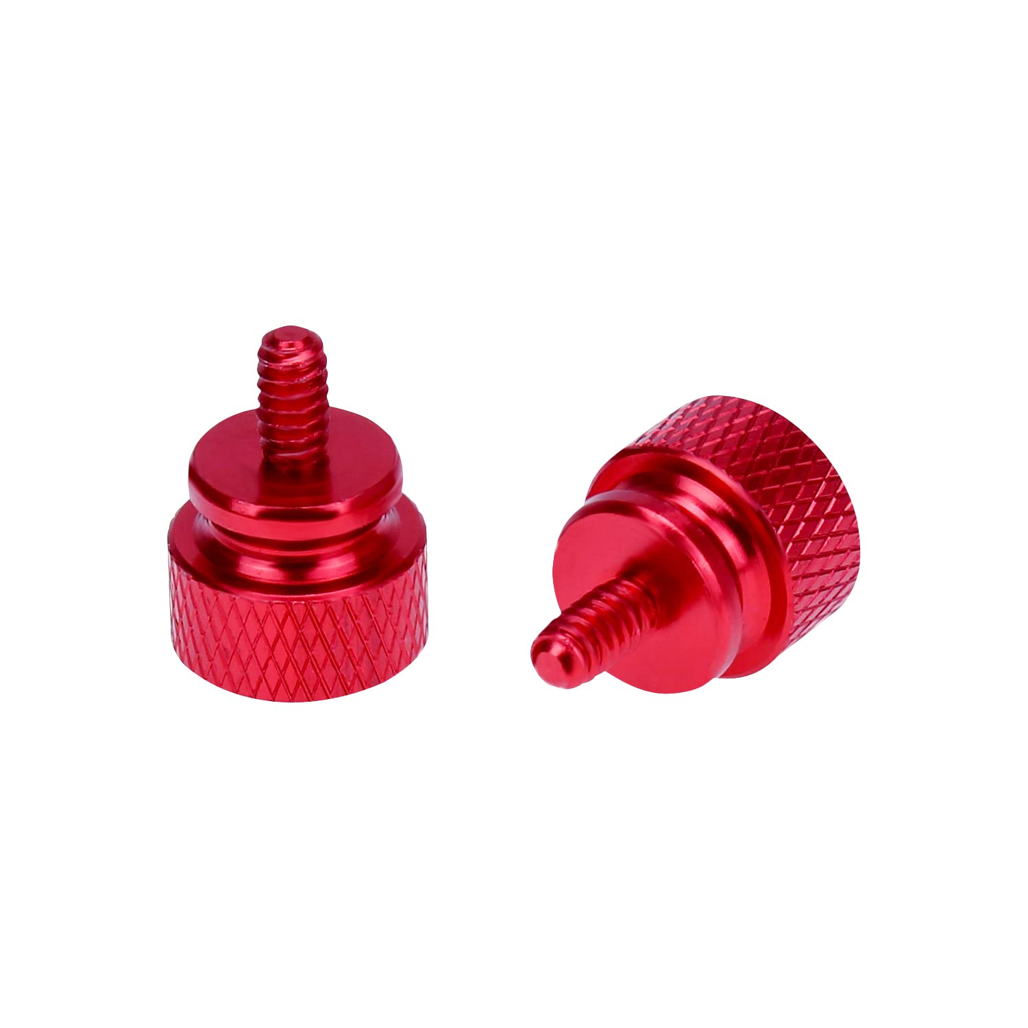Helifouner 10 Pieces 6 32 Thread, Red Color Anodized Aluminum Computer Case Thumbscrews, Thumb Screws For Computer Case/Cover/Po