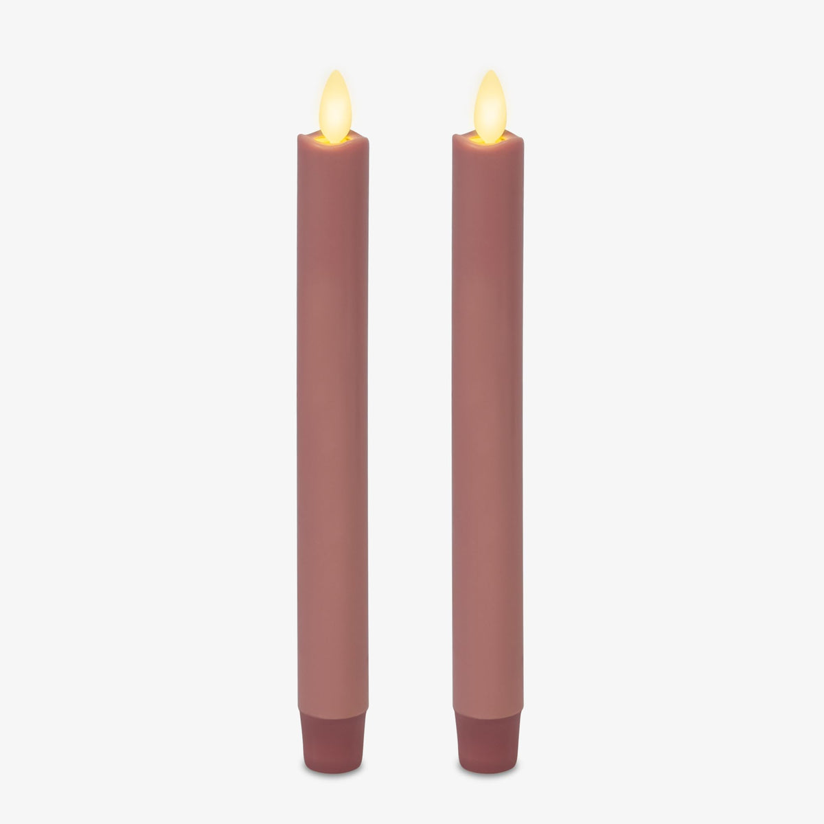 Luminara - Flameless Battery Operated Taper Candle - Rose Tan - Pack Of 2-1X9.75 - Led Flickering Flame - Realistic Safe For Hom