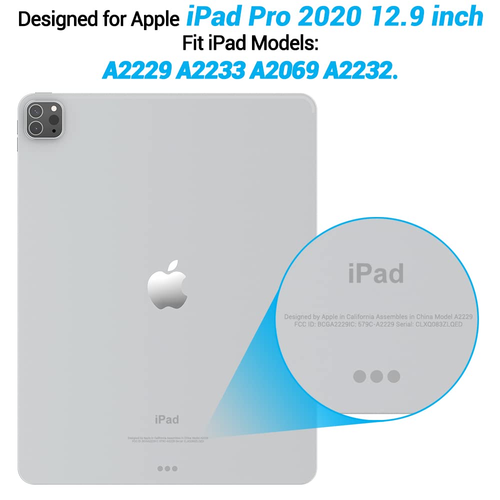 Asgens Case For Ipad Pro 12.9'' 2020 Clear, Transparent Silicone Case Flexible Soft Tpu Silicone Protective Cover For 2020 Ipad