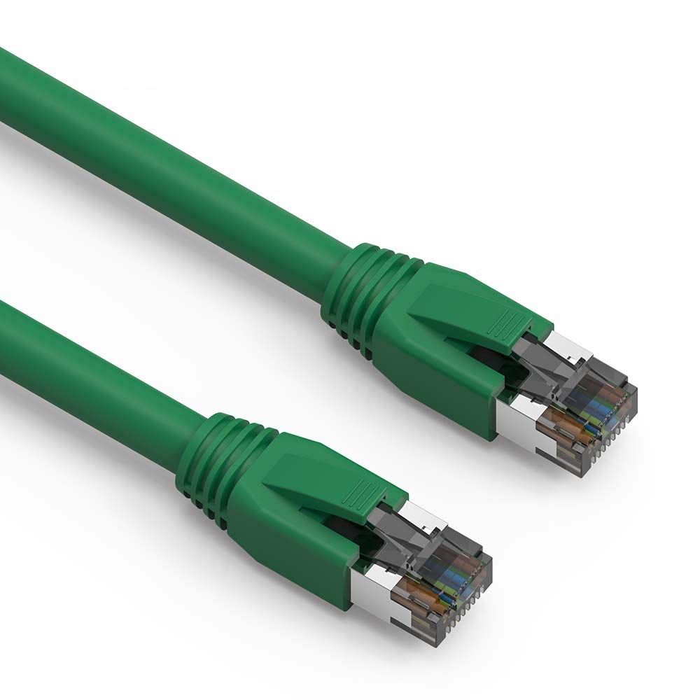 ACCL 15Ft Cat.8 S/FTP Ethernet Network Cable Green 24AWG, 4 Pack