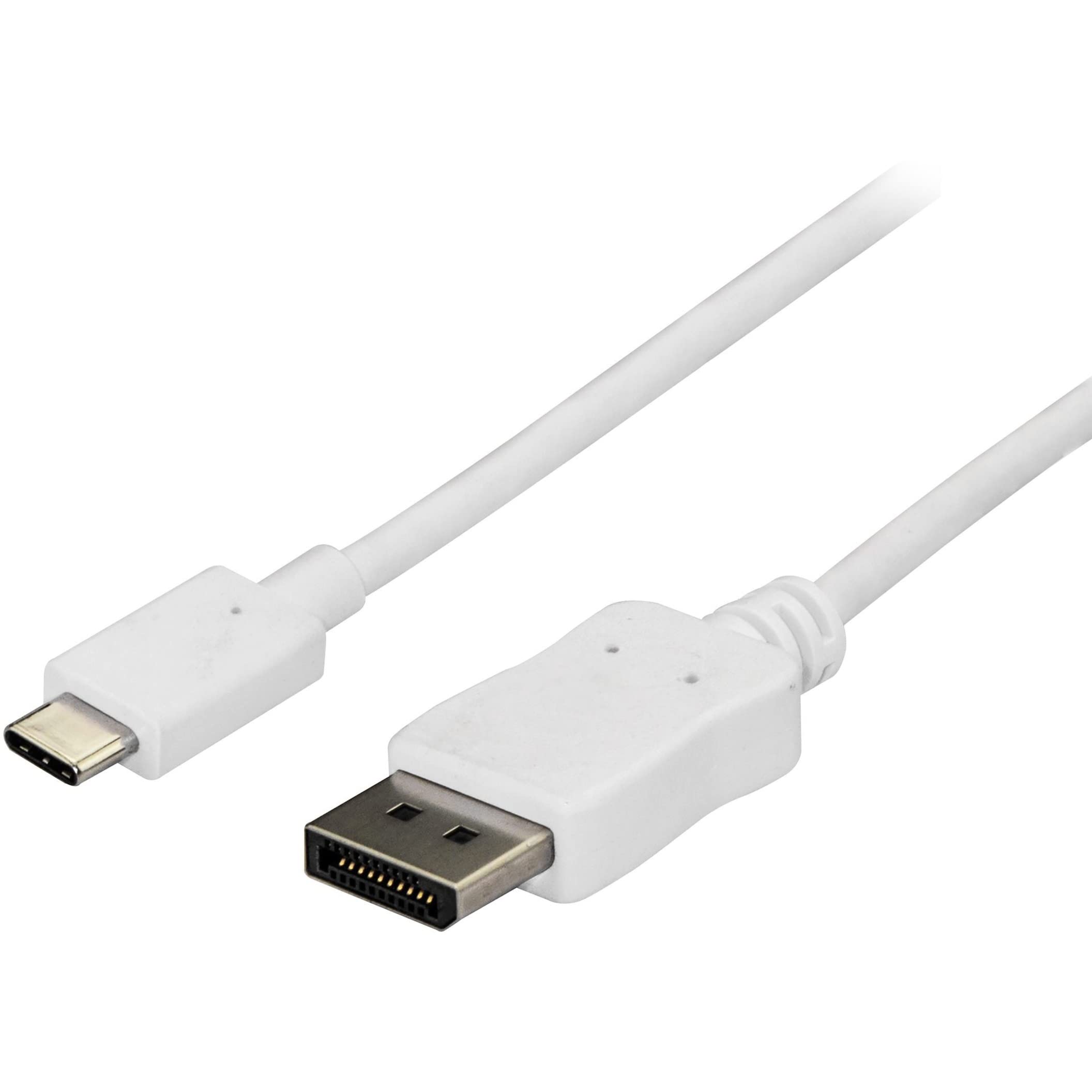 Startech 6 Ft (1.8 M) Usb C To Displayport Cable   Usb Type C To Dp Video Adapter Cable   4K 60Hz   White