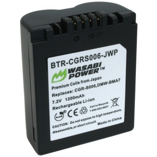Wasabi Power Battery for Panasonic CGR-S006A and Lumix DMC-FZ7, DMC-FZ8, DMC-FZ18, DMC-FZ28, DMC-FZ30, DMC-FZ35, DMC-FZ38, DMC-F