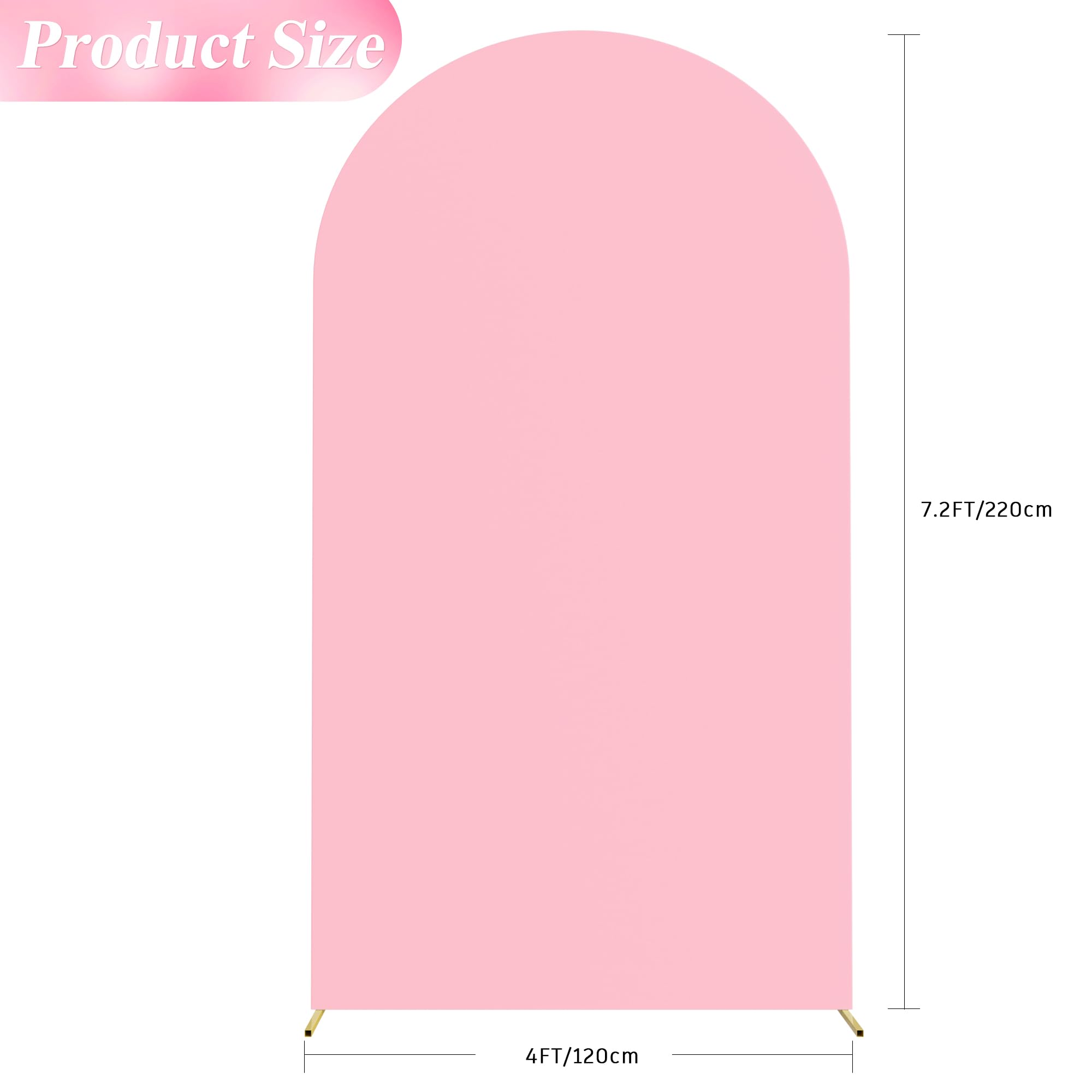 Wokceer 7.2Ft Spandex Fitted Arch Stand Covers Round Top Chiara Backdrop Cover For Birthday Party Ceremony Banquet Decoration Pi