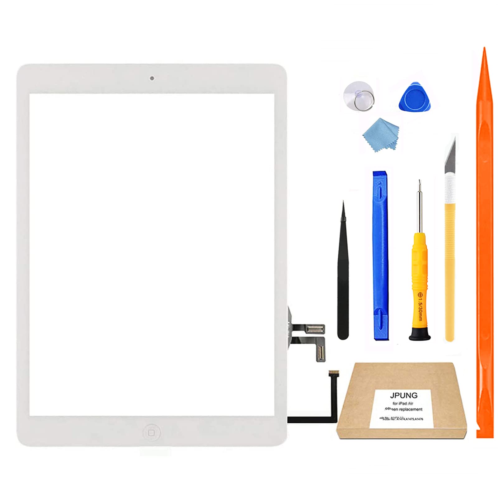 Jpung For Ipad Air 1St Generation Screen Replacement Touch Glass Digitizer, Only For A1474 A1475 A1476 Air 1St Gen, With Home Bu