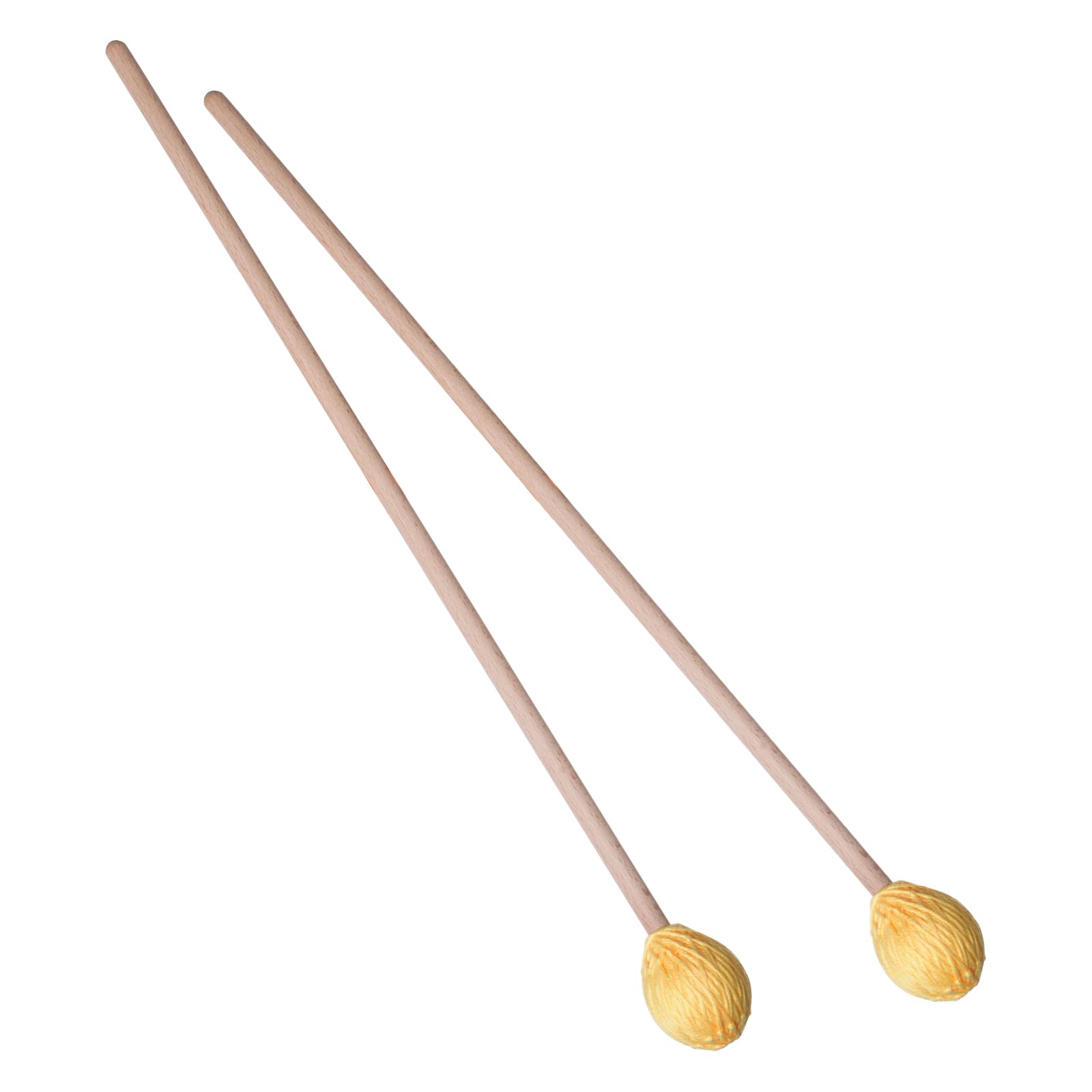 Yolyoo Medium Hard Yarn Head Keyboard Marimba Mallets With Maple Handles,Pack Of 2 Blue (Yellow)