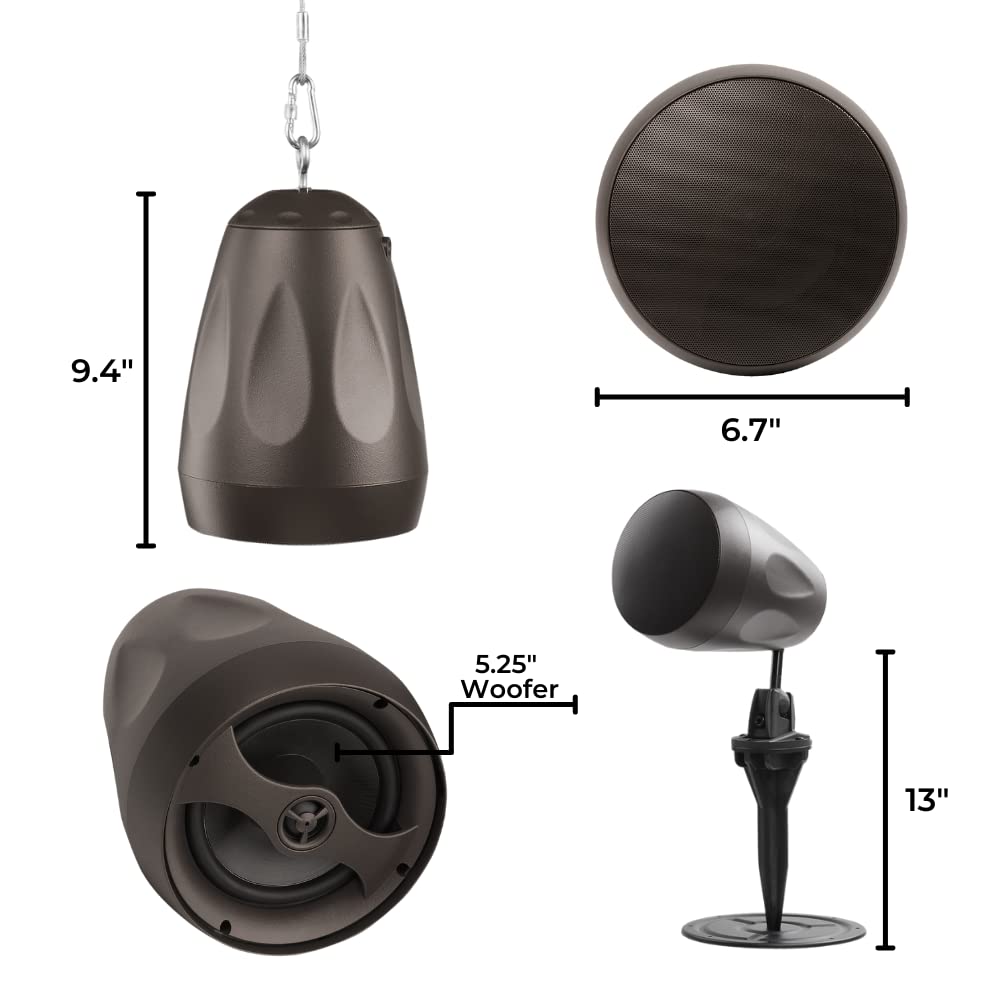 Osd Forza 5.25'' Landscape In Ground/Mountable 100W Speaker, Commercial 70V Tap, Outdoor Weather Resistant, Bronze (Single)