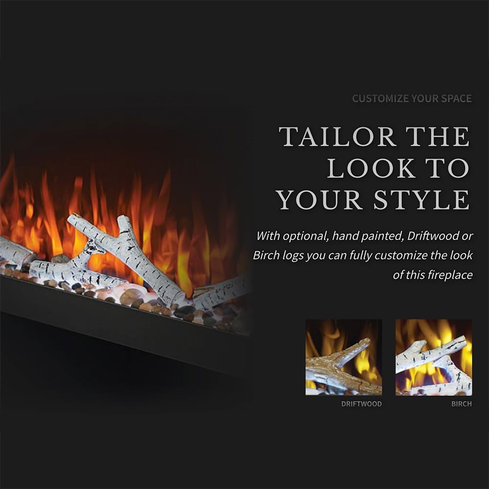Napoleon Trivista Pictura 50   Nefl50H3Sv   Wall Hanging Electric Fireplace, 50 In, Black, Glass Front, Realistic Flames, Led Em