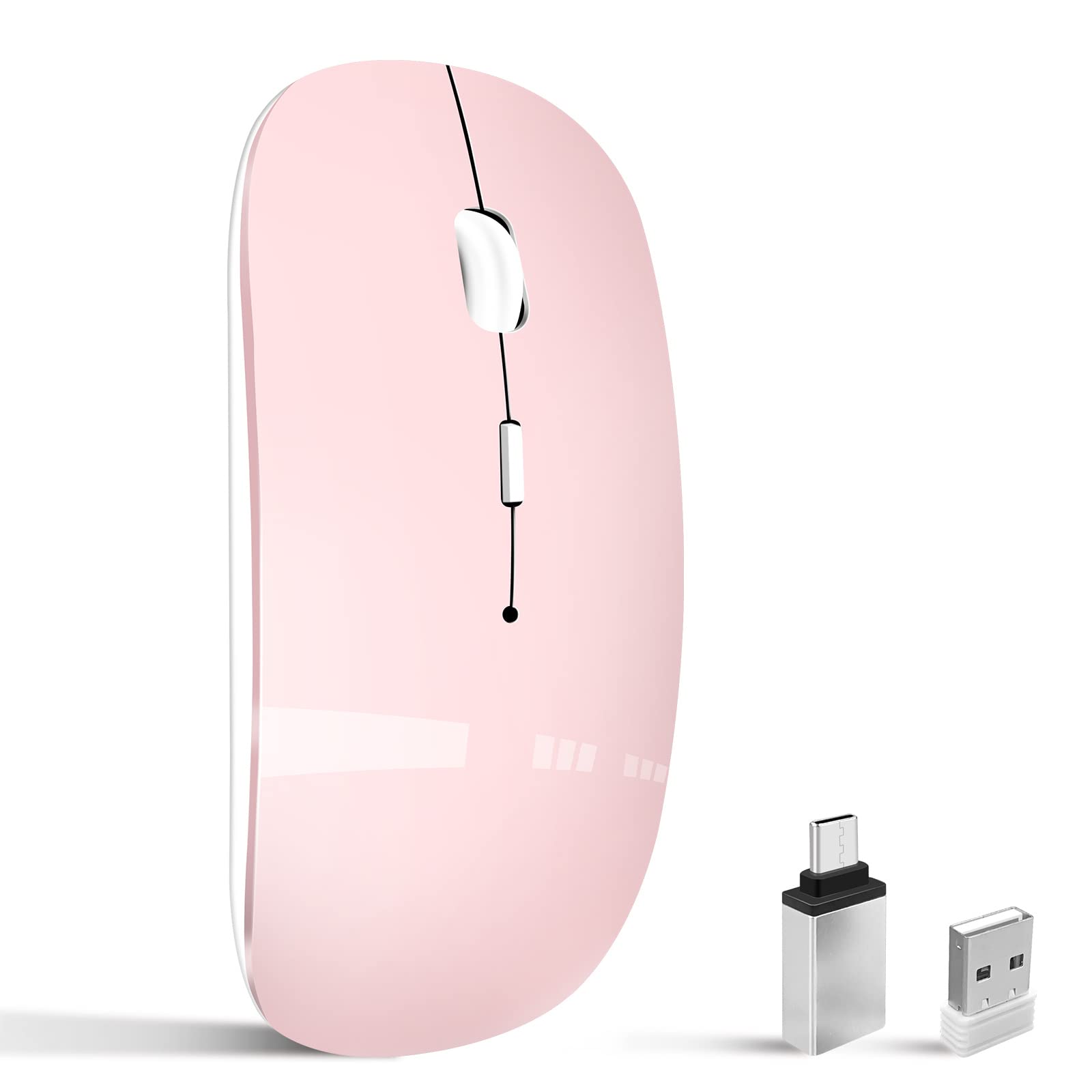 Vxeei Wireless Mouse for Laptop Cpmputer,Bluetooth Mouse for MacBook,Pink