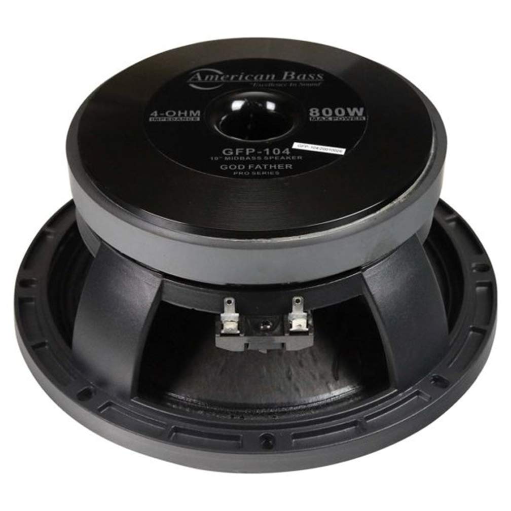 Avd. American Bass Godfather 10 Midrange Car Speaker, 800 Watt Maximum Power, Mid Bass Car Audio Stereo Woofer Loudspeaker, 10 I