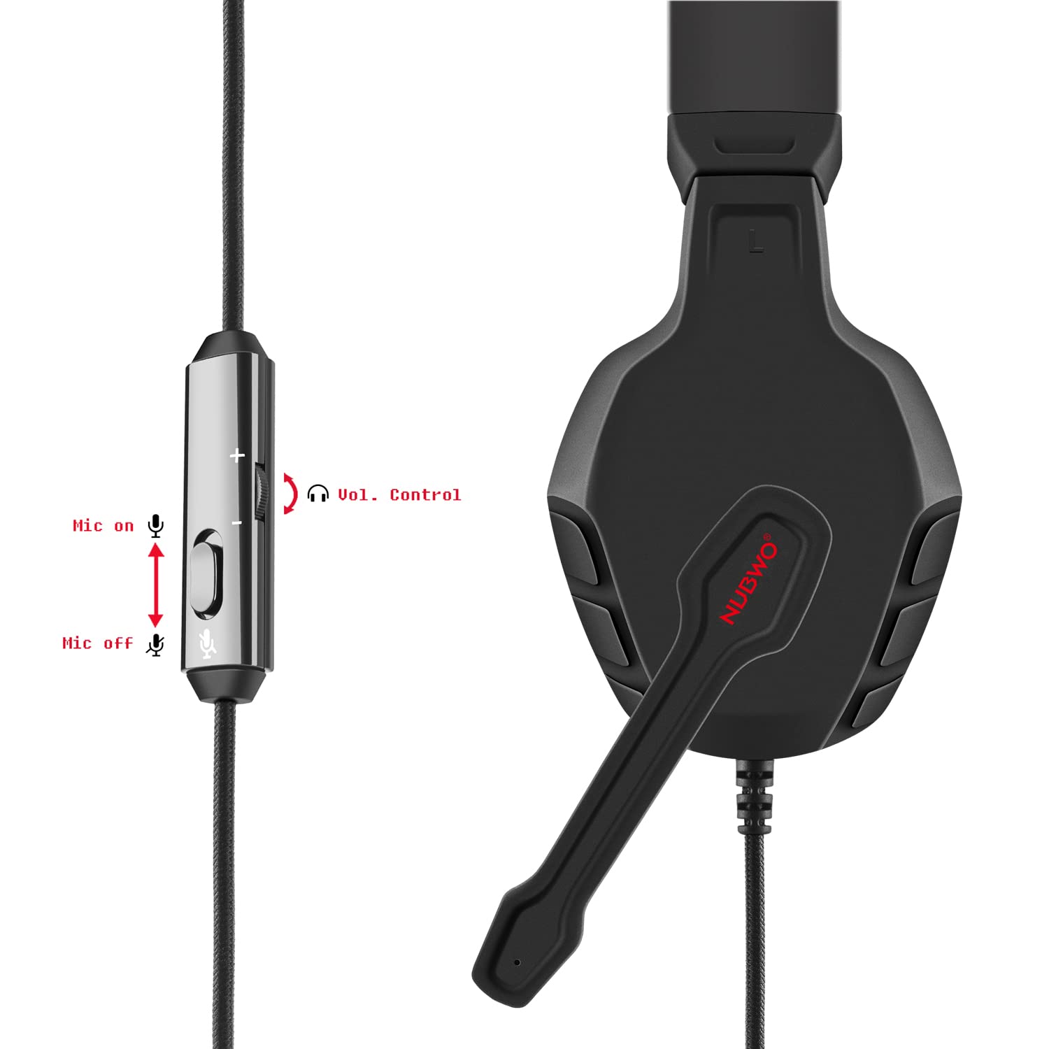 Nubwo U3 Gaming Headset With Mic For Pc, Ps4, Ps5, Xbox 1, Mac, Switch, Wired Over Ear Gaming Headphones With Mic Clear Call, Li