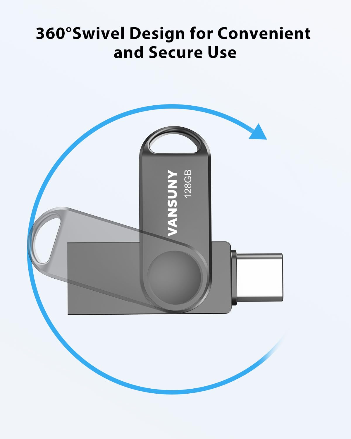 Vansuny Dual Usb C Flash Drive 128Gb Usb 3.0 2 In 1 Type C + Usb A Thumb Drive Udp Tech Waterproof Metal Pen Drive Portable Otg Flash Drive
