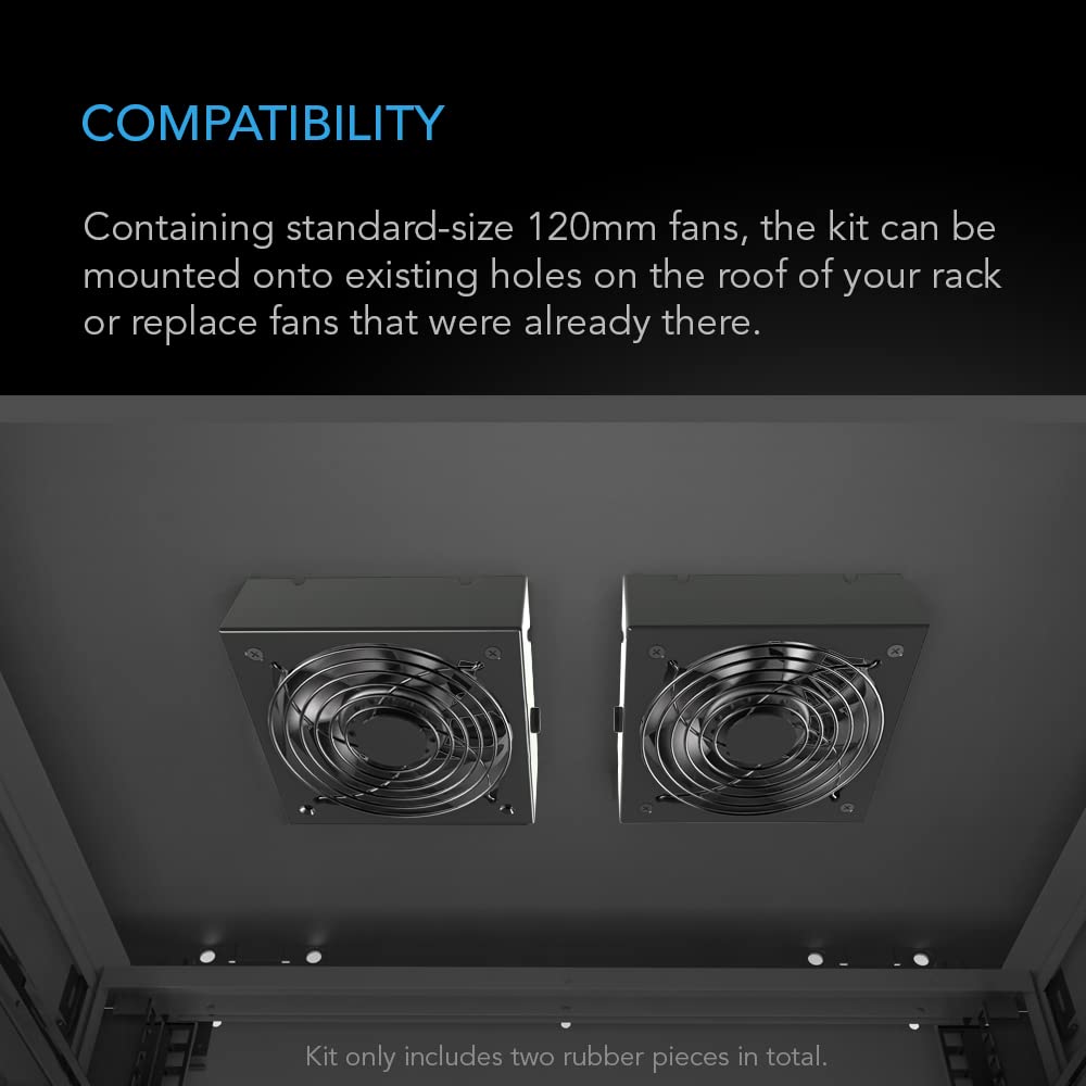 Ac Infinity Rack Roof Fan Kit, Quiet Dual-Fans With Speed Controller, For Cooling Av, Home Theater, Network 19    Racks