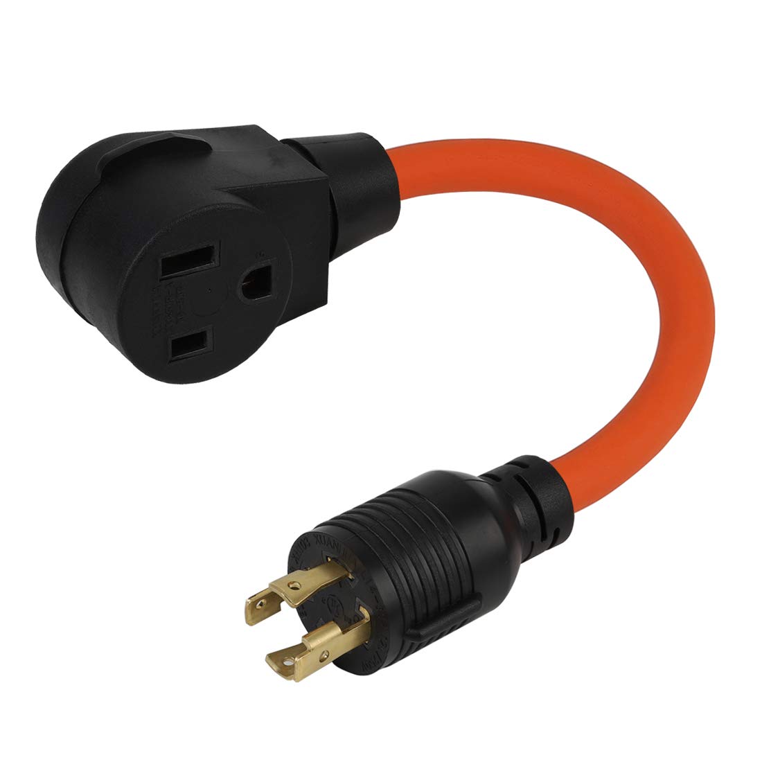 50Cm(1.5Ft) Nema L14 30P To 6 50R Heavy Duty # Awg10 Stw 30 Amp Plug To 50 Amp (Welder) Socket Adapter Cable, Adapter Cord 30A G