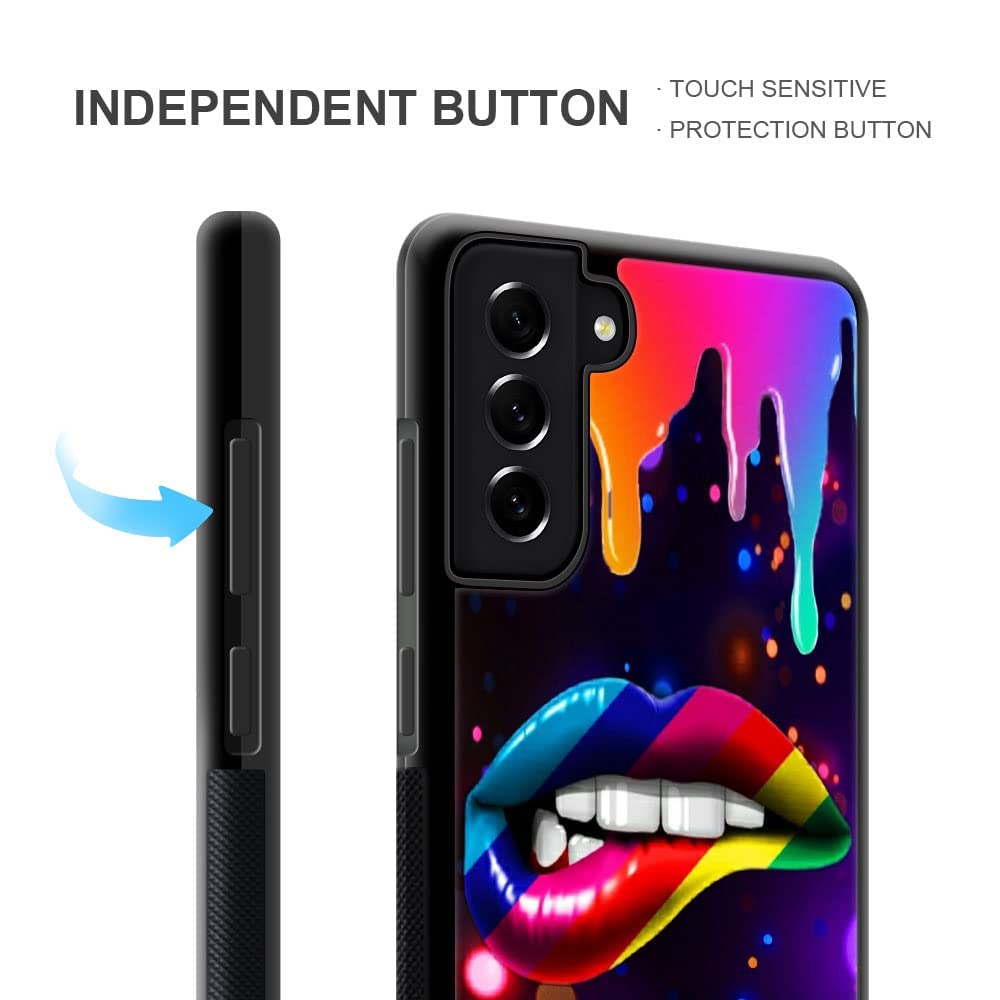 Daizag Compatible With Samsung Galaxy S22 Ultra Case,Sexy Rainbow Lips For Man Woman, All Round Protection Shockproof Anti Scrat