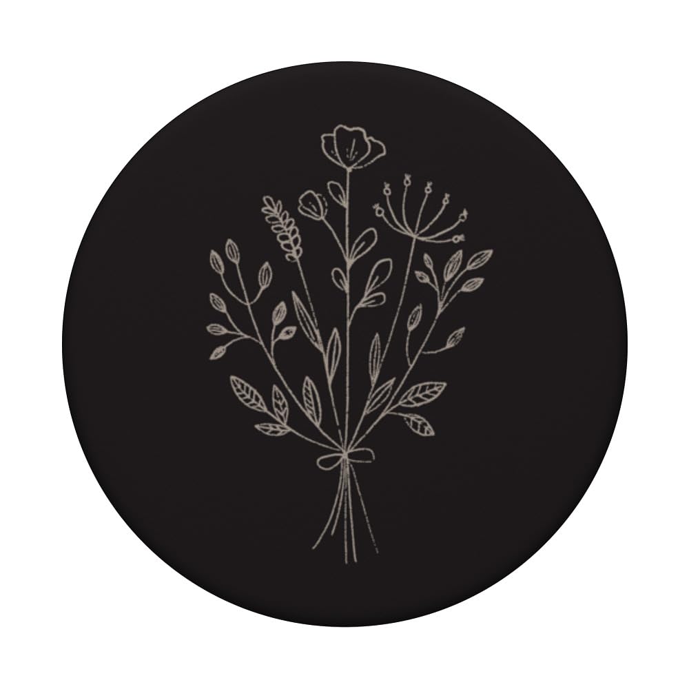 Taupe   Wildflower Floral Flower Design Popsockets Swappable Popgrip