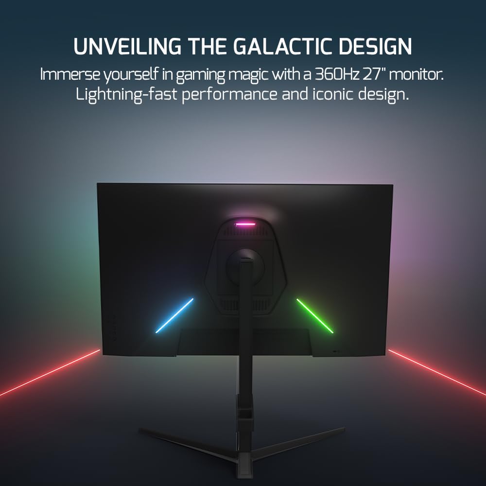 Gamepower Rapid 27 Inch Gaming Monitor 360Hz 1Ms, 1080P Flat Ips, Hdr10 Height/Tilt/Swivel/Pivot Adjustable Rgb Anti Glare Displ