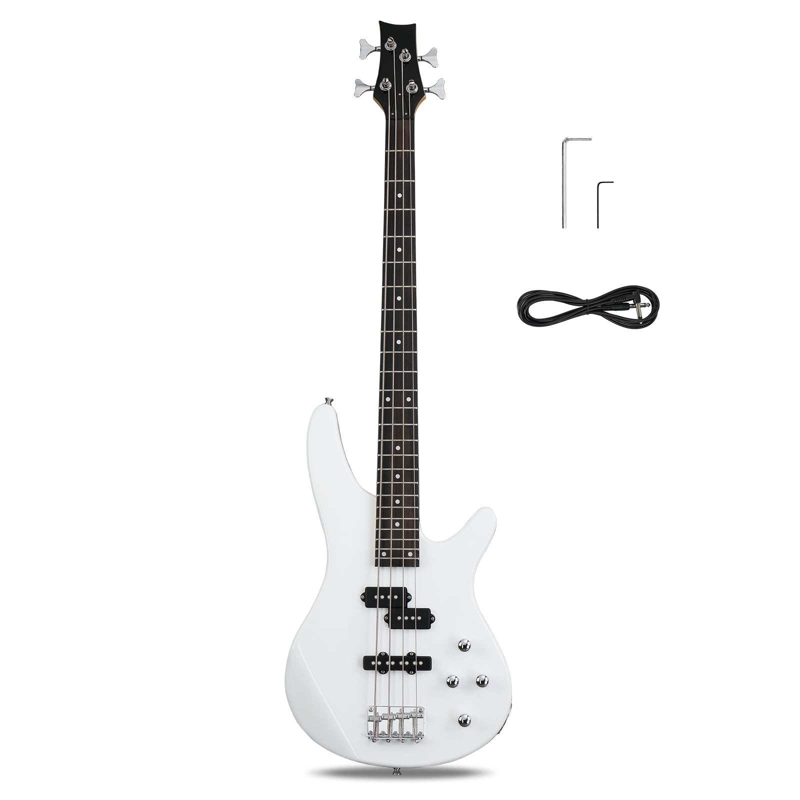 Ktaxon 4 String Electric Bass Guitar, Full Size Standard Right Handed Rosewood Fingerboard Beginner Kit With Cable Wrench Tool (