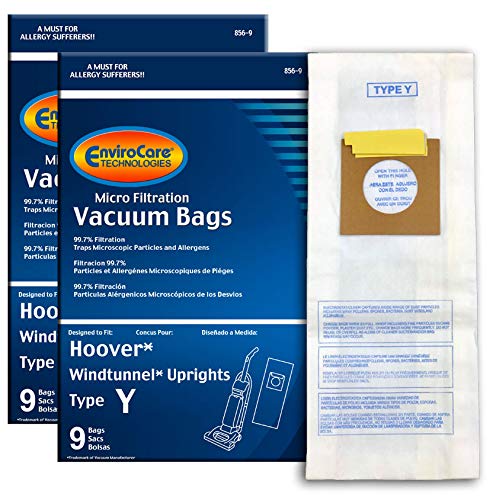 EnviroCare Replacement Micro Filtration Vacuum Cleaner Dust Bags for Hoover Windtunnel Upright Type Y 18 pack