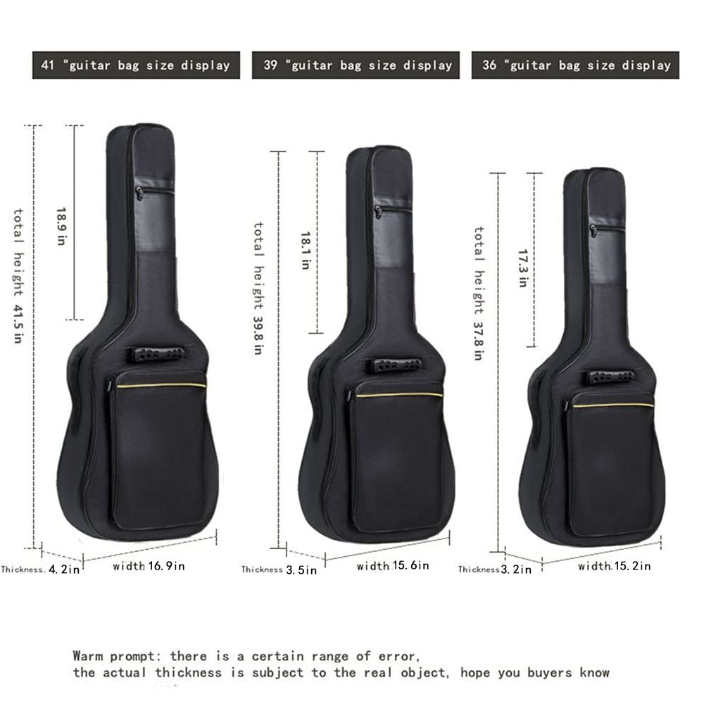 36 Inch Acoustic Guitar Gig Bag Waterproof Dual Adjustable Shoulder Strap 5Mm Padding Backpack With Accessories  For 36'' Acoust
