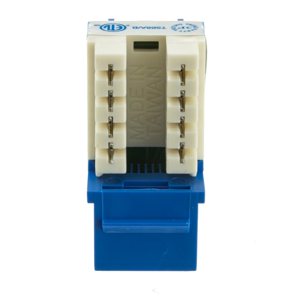 Cablewholesale Cat6 Keystone Jack, Blue, Rj45 Female To 110 Punch Down