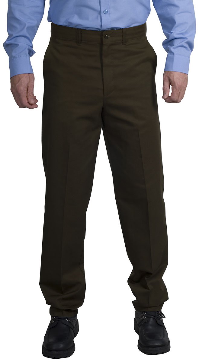 Red Kap Mens Stain Resistant, Flat Front Work Utility Pants, Brown, 38W X 34L Us