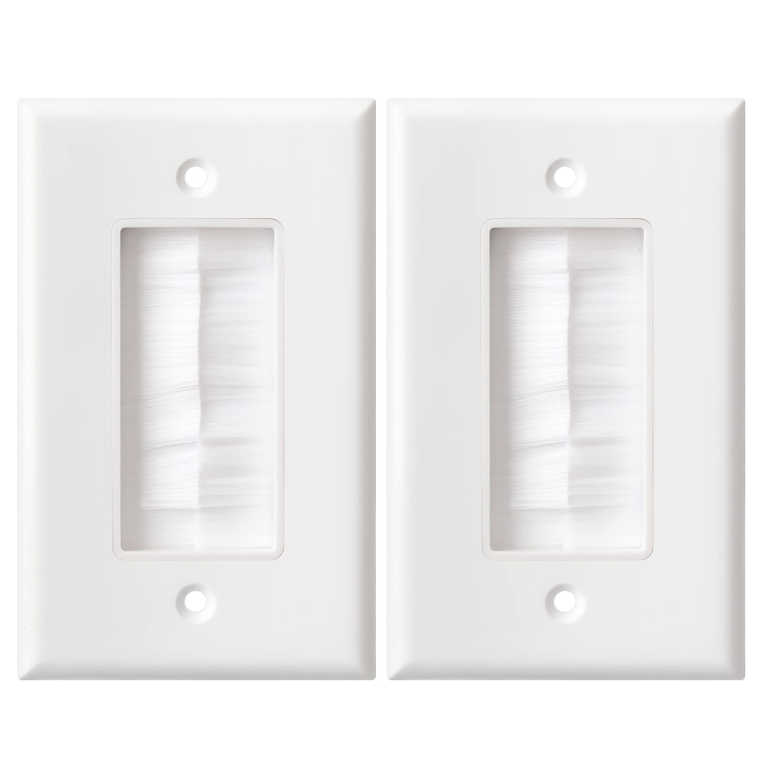 Bnpuhiu Single Brush Wall Plate | Cable Pass Through Insert For Wires With 1 Gang Low Voltage Mounting Bracket | Cable Access St