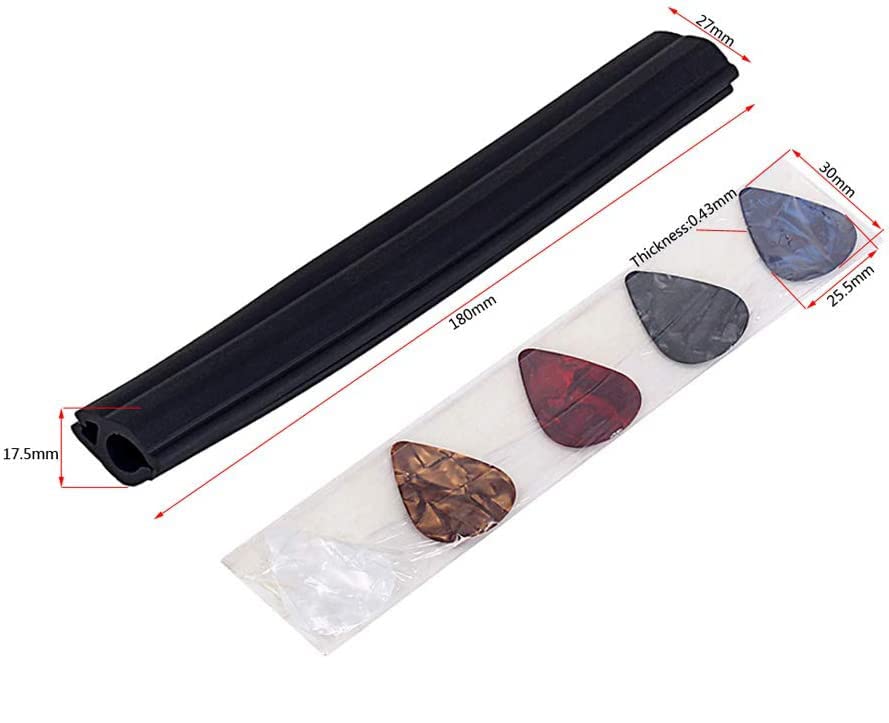 Tuoren Rubber Guitar Picks Holder Clamp Clip Microphone Stand Pickholder Contains 5 Guitar Picks 2 Set