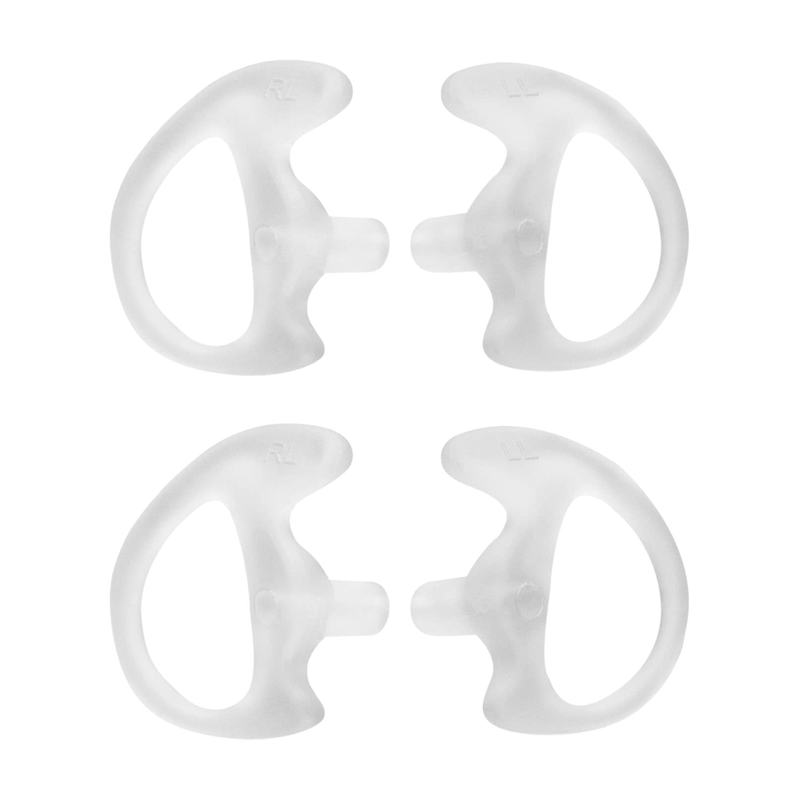 Keyblu Universal Radio Replacement Earmold, Insert Soft Silicone Earmold Earbud Earplug For Two Way Radio Coil Tube Audio Kits,For Walkie Talkie Acoustic Earpiece Headset (White, Medium, 2 Pair)