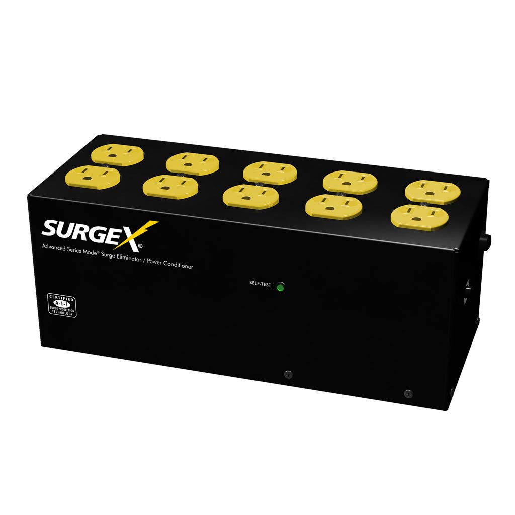 SurgeX SA-1810 Standalone Surge Eliminator - 120 Volt/15 Amp - Advanced Series Mode Surge Protector and EMI/RFI Noise Filter - 1
