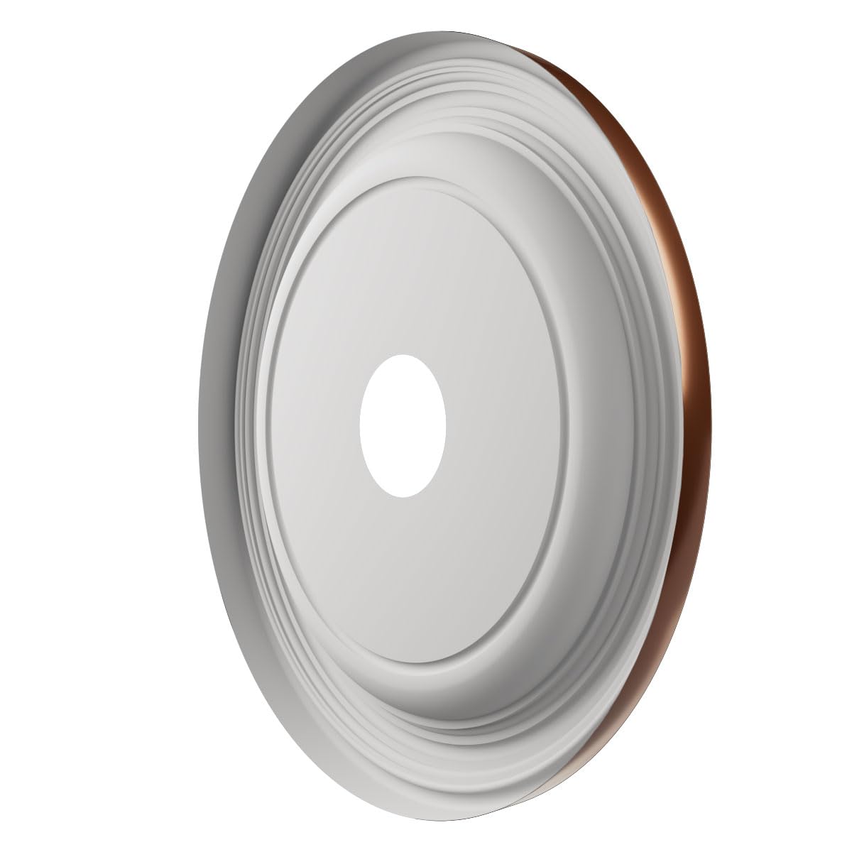 Ekena Millwork 19Od X 3 1/2Id X 1 1/2P Traditional Thermoformed Pvc Ceiling Medallion (Fits Canopies Up To 11 1/2), Bright Coat