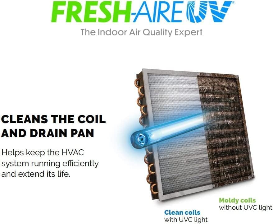 Fresh-Aire UV 24V UV Light HVAC Air Purification System, Quartz Glass, Model TUV-BTER, Includes 1-Year UVC Lamp