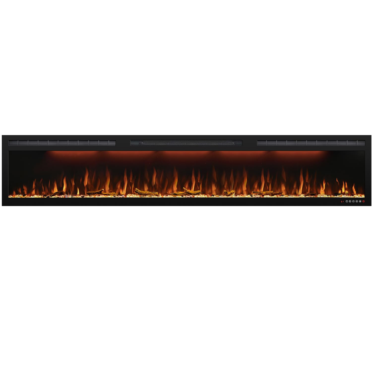 Mystflame Electric Fireplace Recessed 88 Inches, Insert And Wall Mounted Slim Fireplace With 750/1500 Watt Heater, Log & Crystal