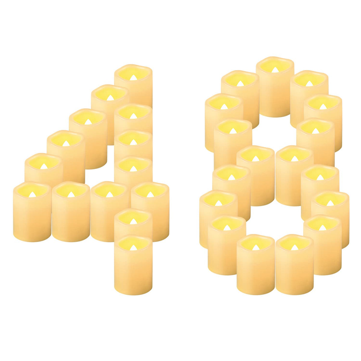 Candle Idea Flameless Led Votive Candles 48 Pack, 1.5'' X 2'', Battery Operated Flickering Electric Outdoor Flameless Tea Lights