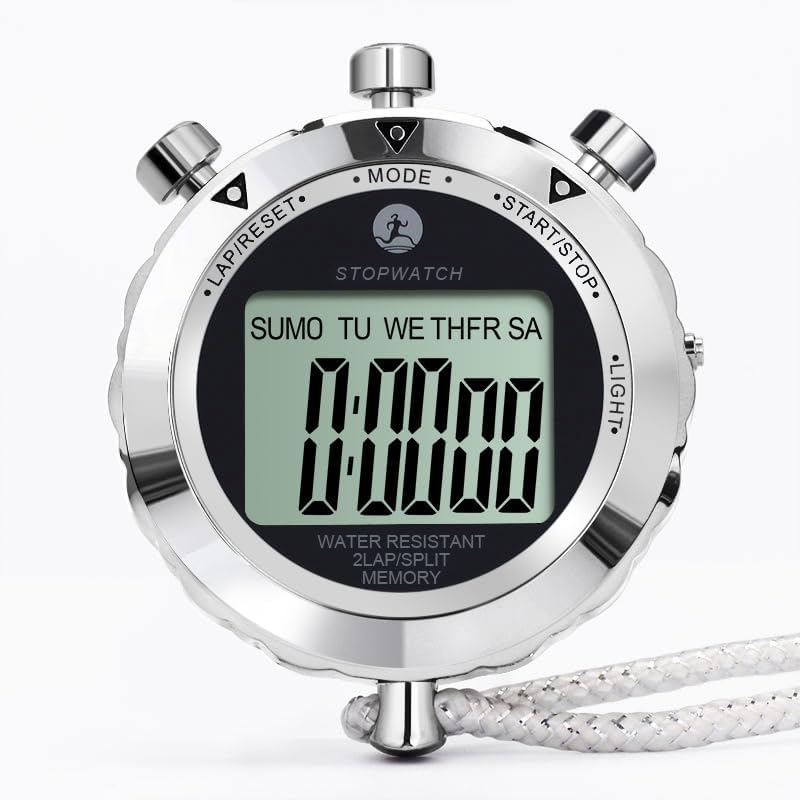 Rolilink Stopwatch,Metal Stop Watch For Sports Stopwatches Timer For Sports And Competitions (2 Lap With Backlight-Metal)